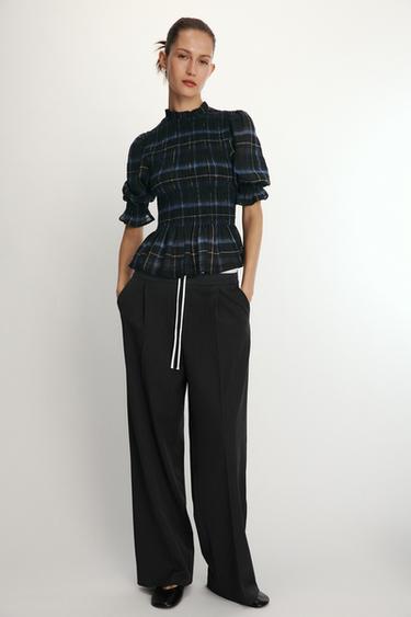 BLUSA CUADROS - Azul / Marino de Zara