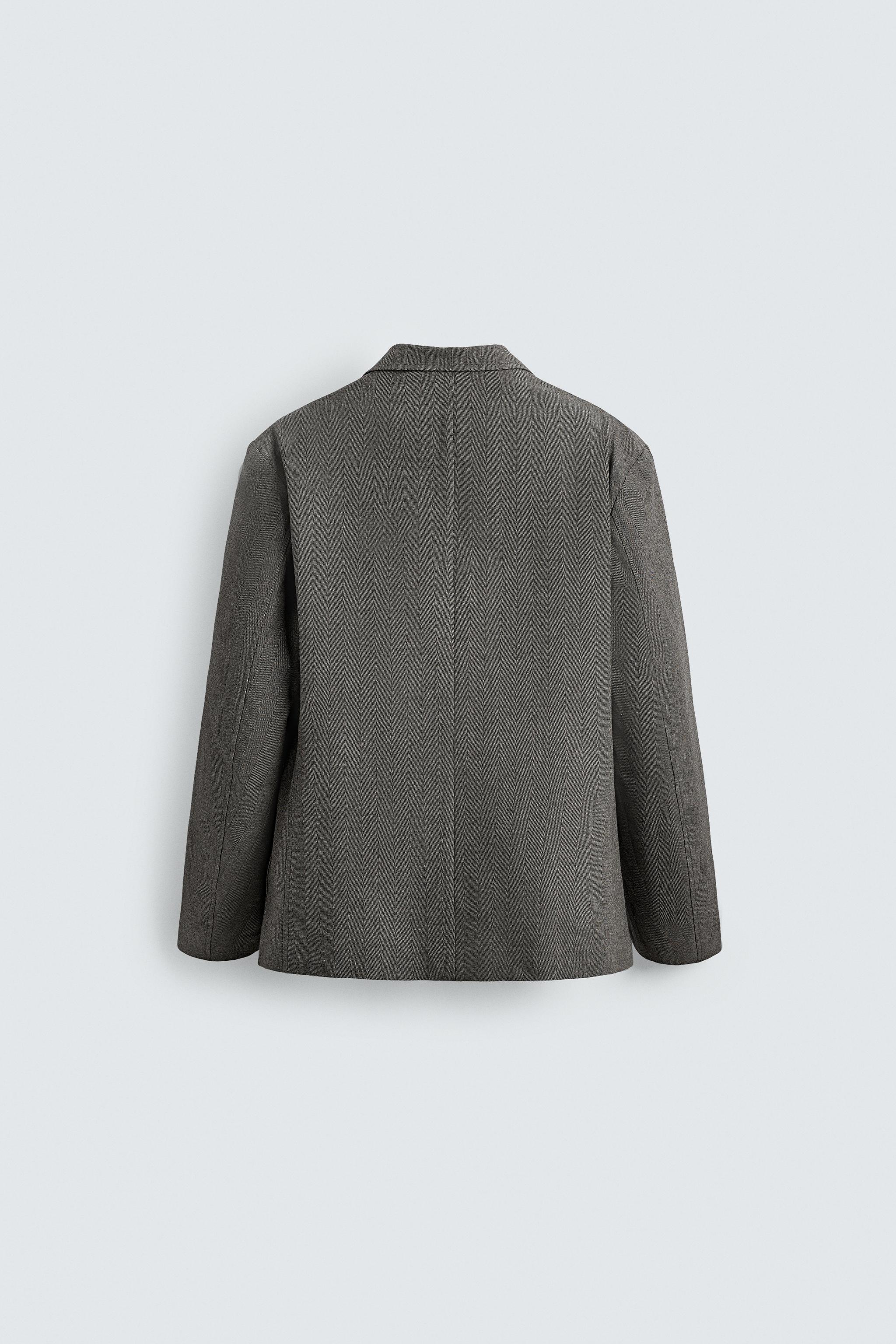 HERRINGBONE TEXTURED BLAZER
