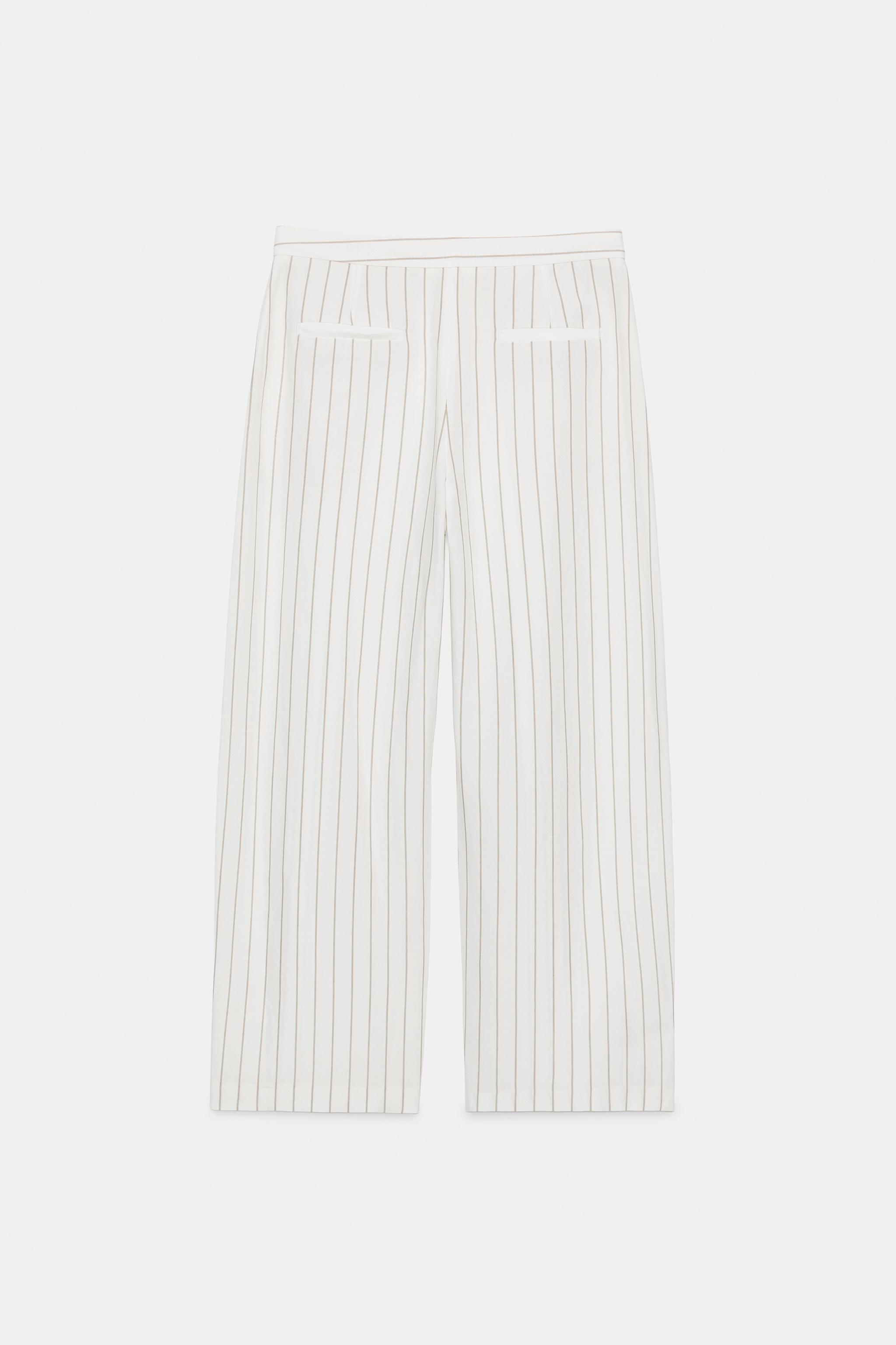 STRIPED LINEN PAREO PANTS ZW COLLECTION