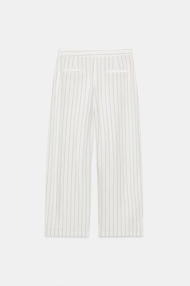 PANTALON PAREO À RAYURES AVEC LIN ZW COLLECTION - rayures de Zara - Image 5
