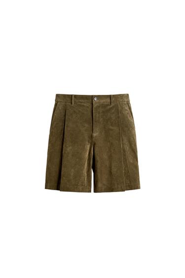 Zaras RELAXED FIT SHORTS I MOCKA - Khaki