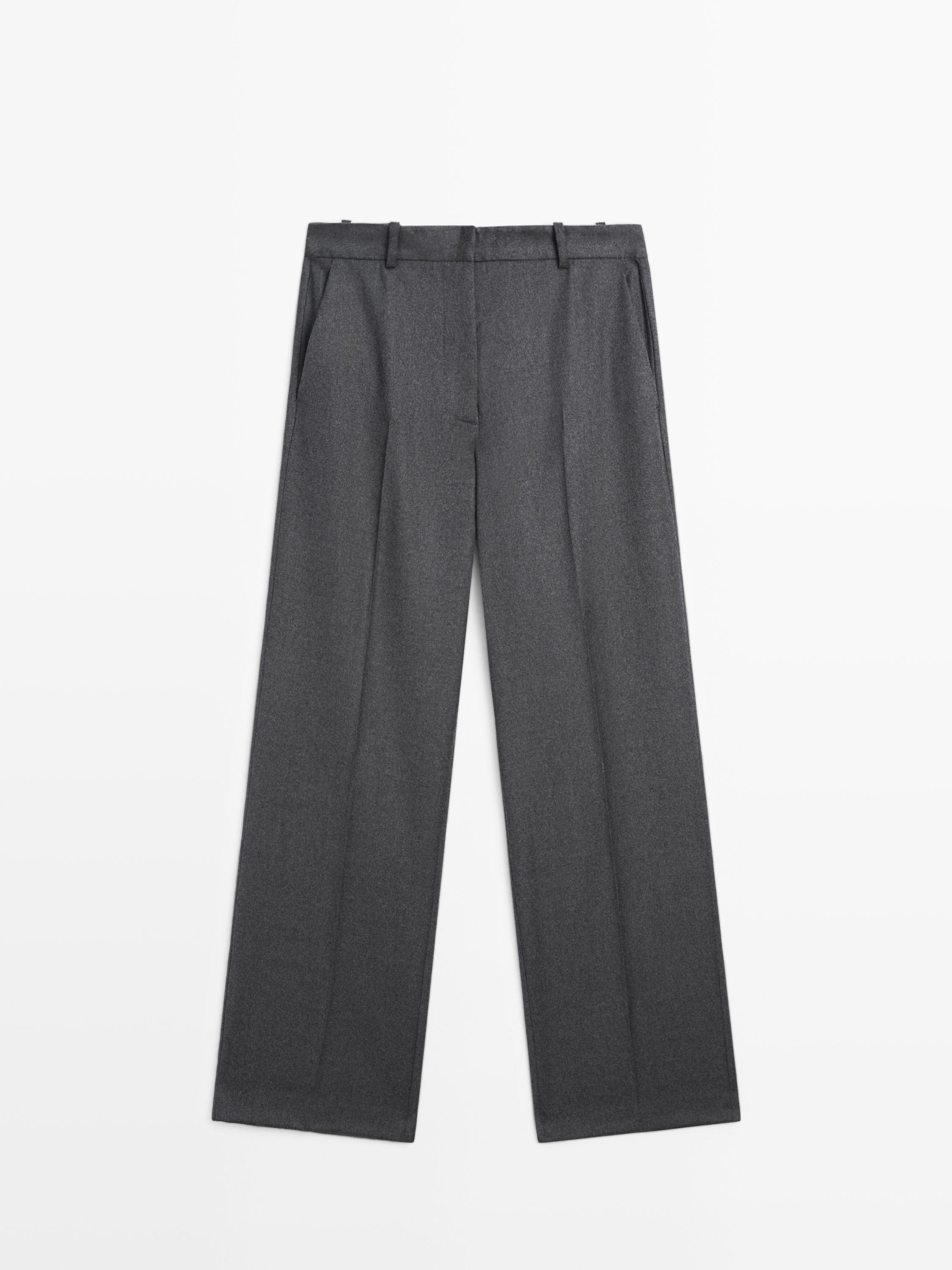 Pantalon de tailleur en flanelle 100 % laine