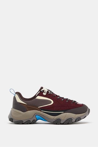 ELASTIC TRAINERS - Burgundy Red by Zara
