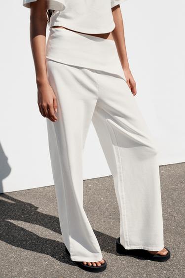 ASYMMETRIC WAIST TROUSERS - Ecru by Zara - Image 1