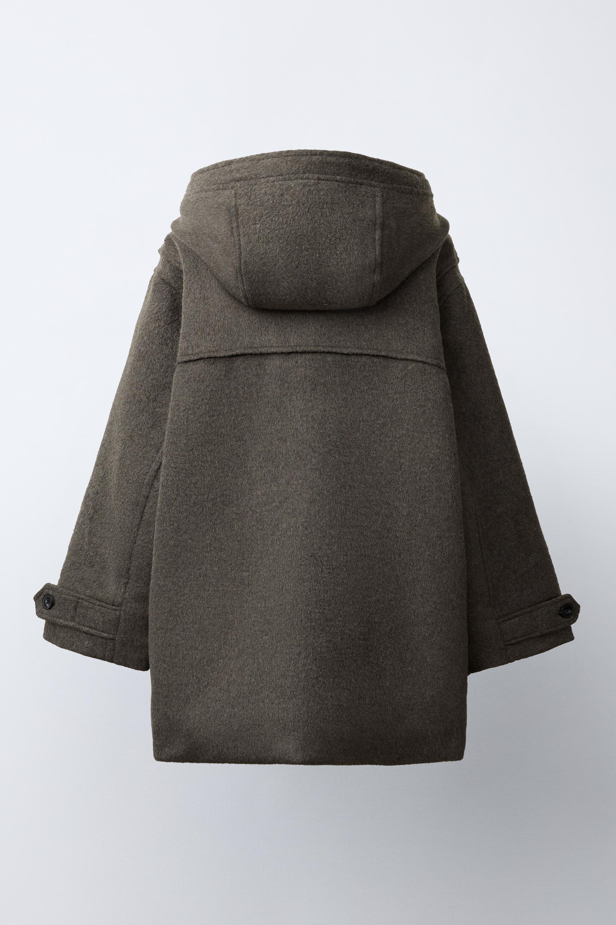 CLOTH DUFFEL COAT WITH WOOL