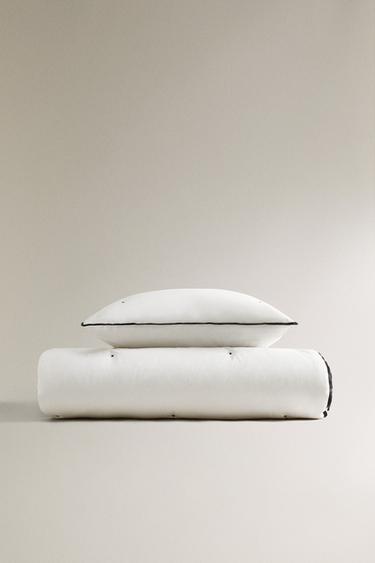 SATIN QUILT WITH QUILTED DOTS - Ecru / Black by Zara - Image 4