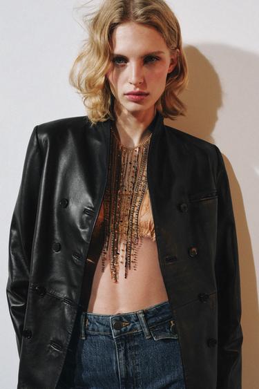 BEADED FRINGE JEWEL NECKLACE - Golden by Zara