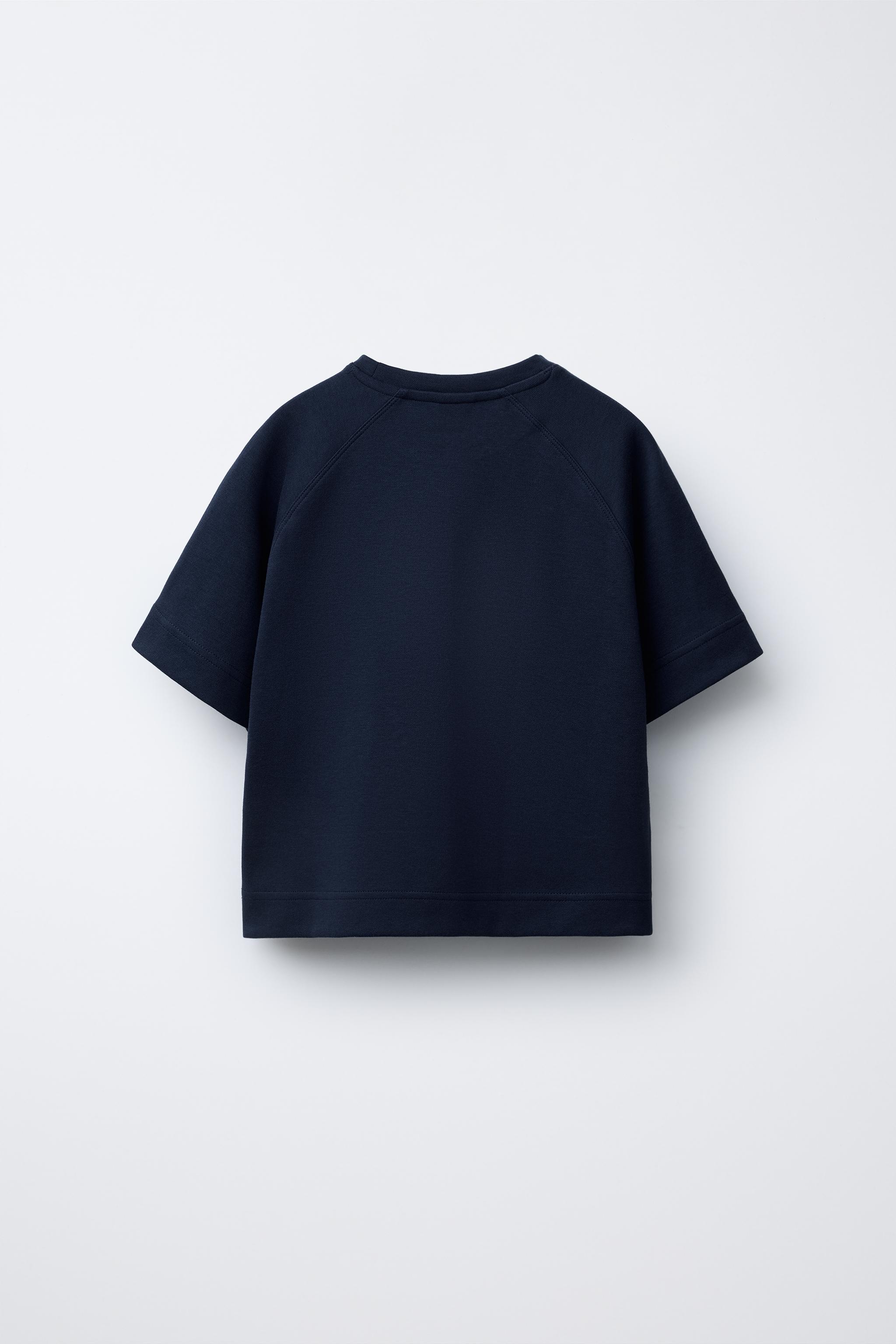 ベーシックラグランスリーブTシャツ - ネイビーブルー | ZARA