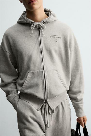 SWEAT À CAPUCHE ZIPPÉ X SR_A - Gris chiné de Zara - Image 6