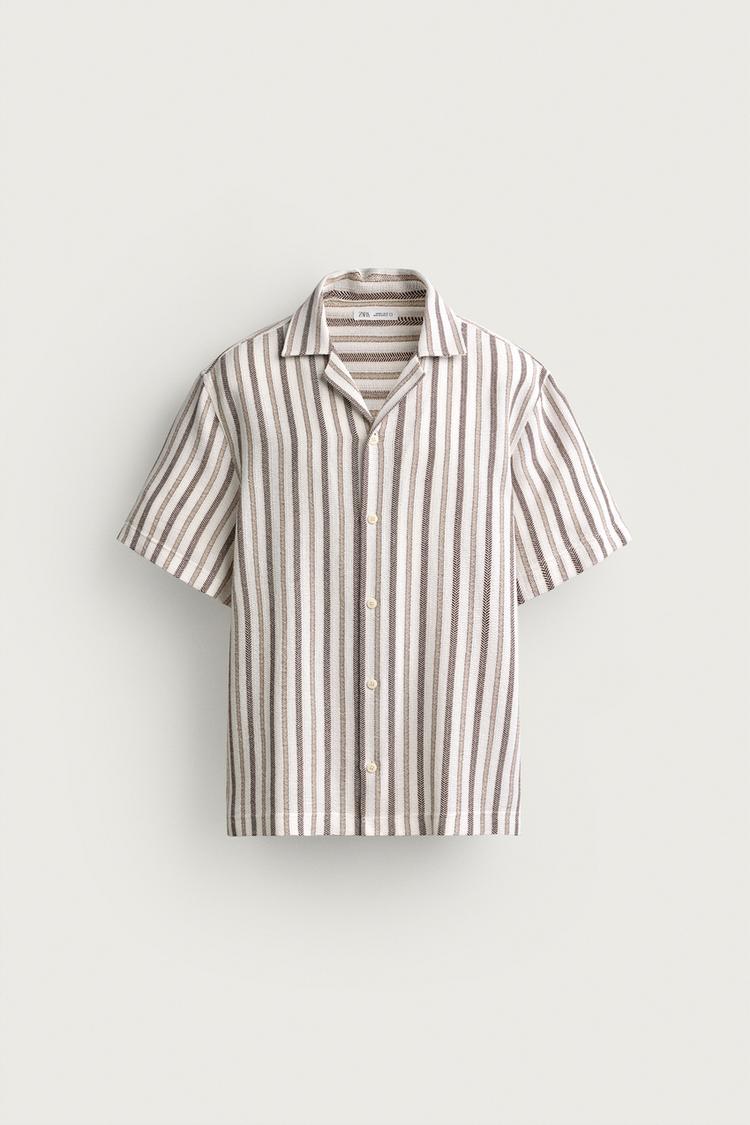 REGULAR FIT STRIPED JACQUARD SHIRT