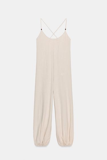 RUSTIC BAGGY JUMPSUIT - Light beige by Zara - Image 0