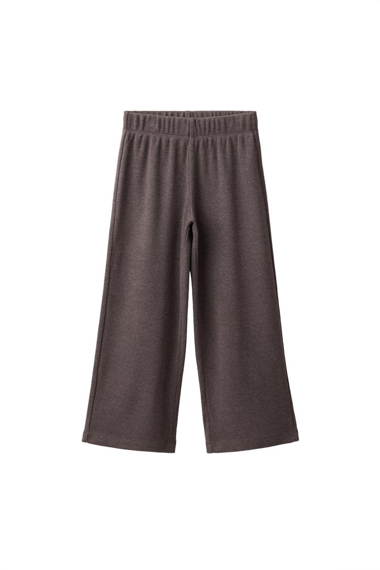 SOFT TOUCH WIDE-LEG PANTS — Brown