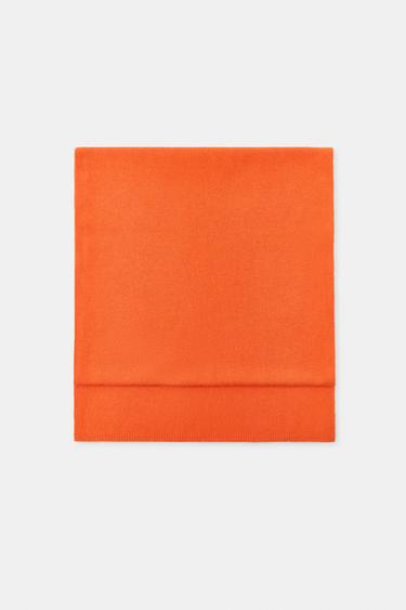 Zara PLAIN KNIT SCARF - Orange