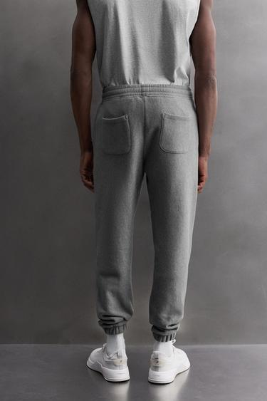 JOGGERS WITH PRINTED TEXT - Grey marl by Zara - Image 2