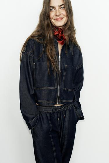 Z1975 HIGH-WAIST WIDE-LEG JOGGER JEANS - Blue by Zara
