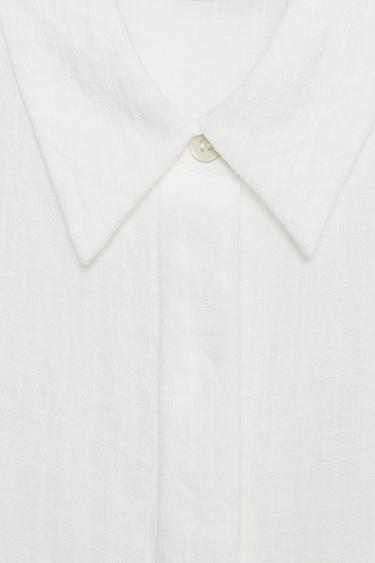 HEMSTITCH SHORT SHIRT - Oyster-white by Zara - Image 9