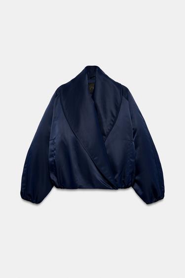 CHAQUETA BOMBER ACOLCHADA ZW COLLECTION - Azulón de Zara - Imagen 0