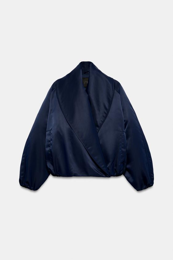 ZW COLLECTION QUILTED BOMBER JACKET - Bluish by Zara - Image 0