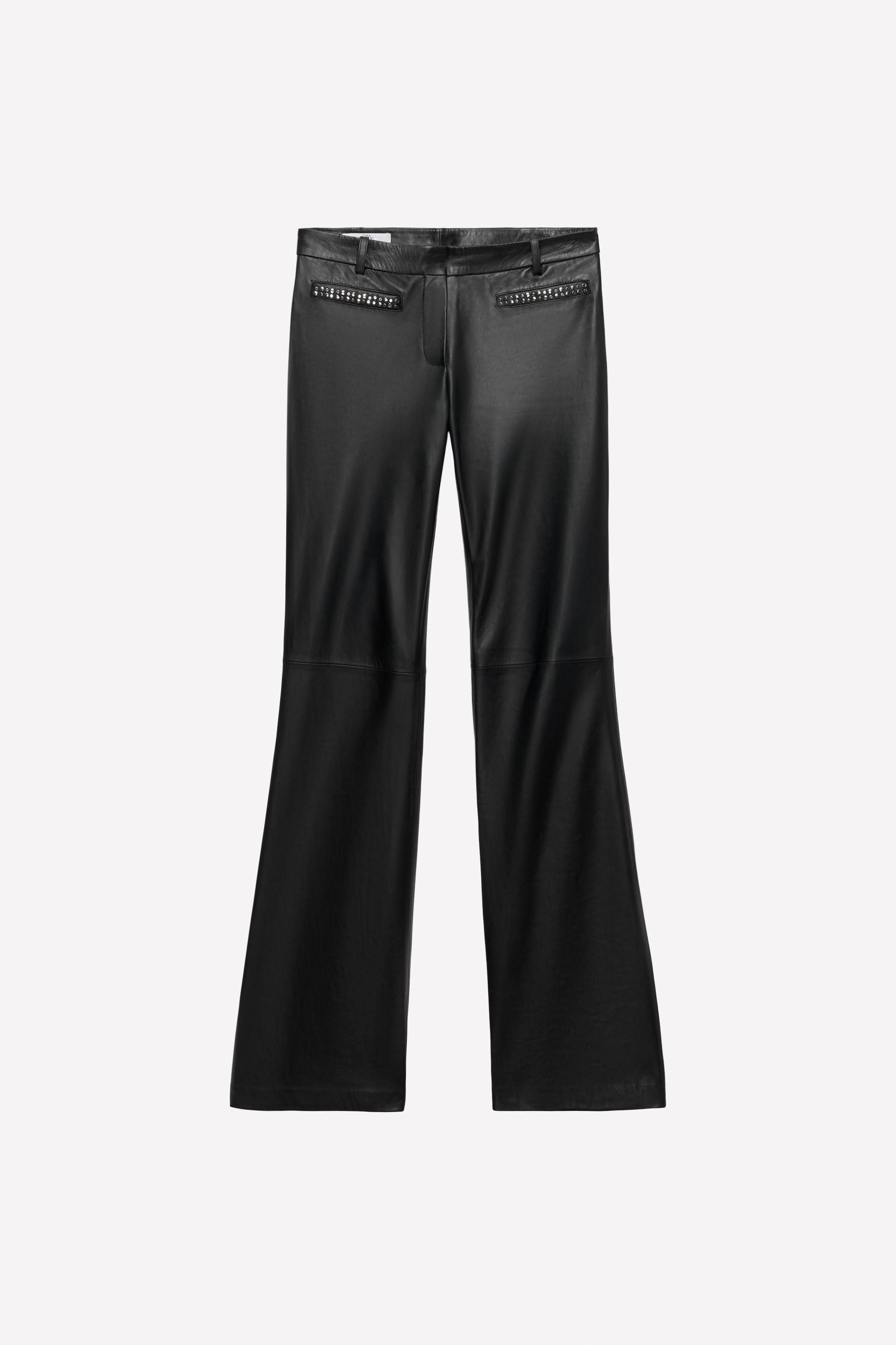 FLARE LEATHER PANTS WITH STUDS LUDOVIC DE SAINT SERNIN x ZARA