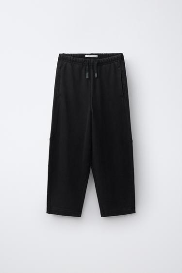 FADE-OUT BARREL PLUSH TROUSERS - Black by Zara