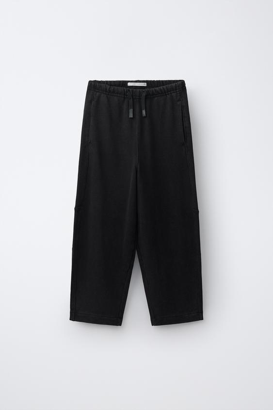 FADE-OUT BARREL PLUSH TROUSERS - Black de Zara - Imagen 0