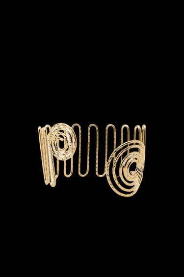 Zara SPIRAL ARM CUFF BRACELET - Golden - Image 0
