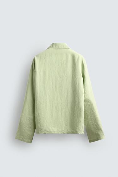 CHEMISE FLUIDE RELAXED FIT EFFET IRRÉGULIER - vert délavé de Zara - Image 7