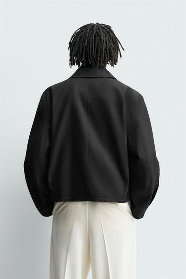 BLOUSON STRUCTURÉ À ZIP - Noir de Zara - Image 2