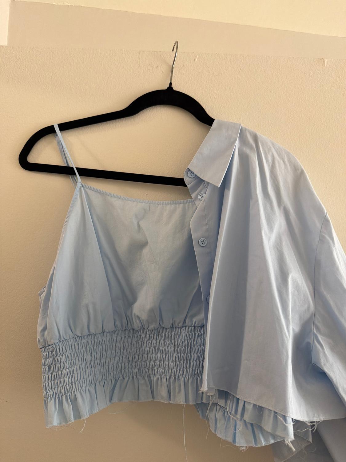 BLUE CROP SHIRT WITH TOP - Image 3