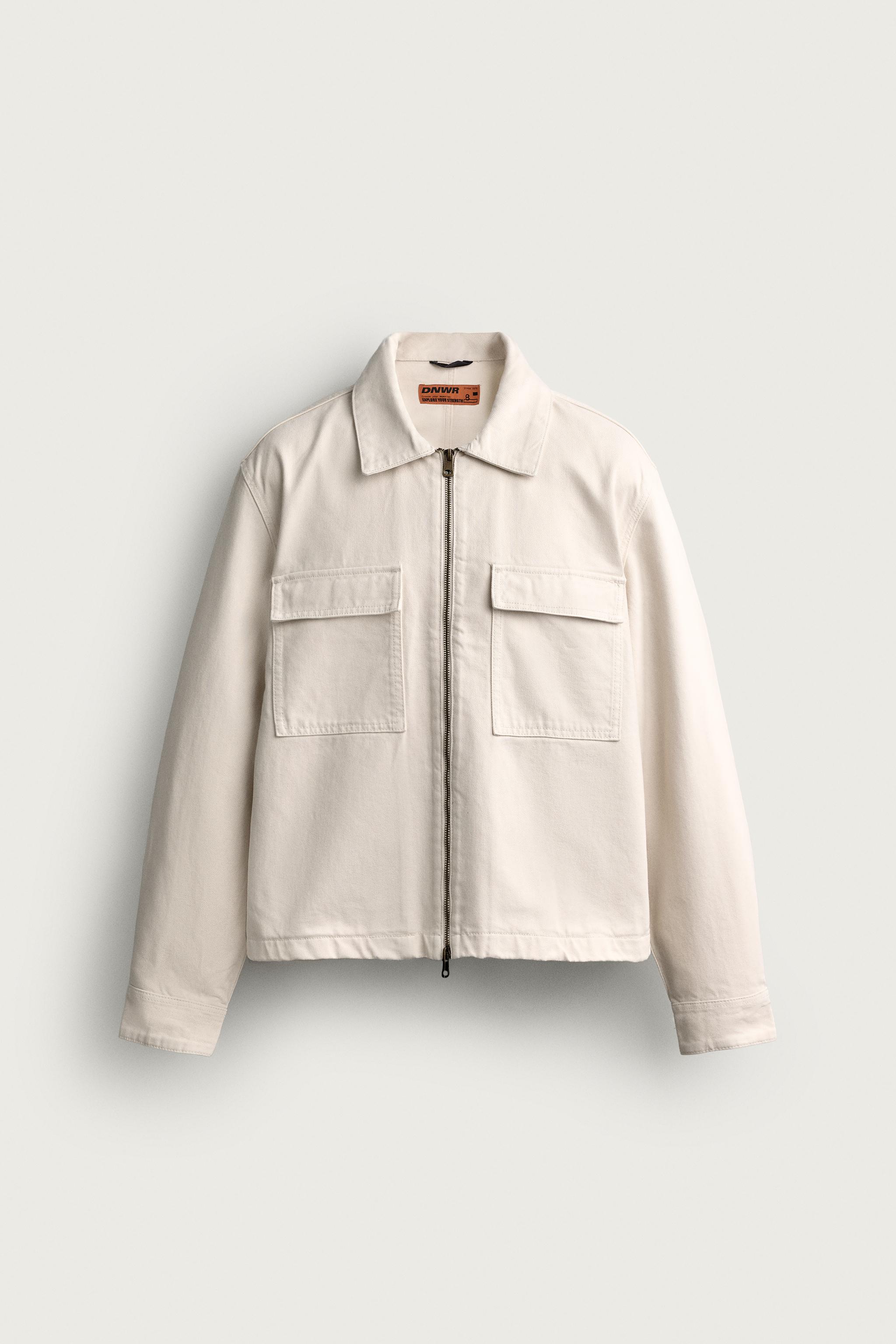 BOXY FIT POCKET OVERSHIRT — Ecru
