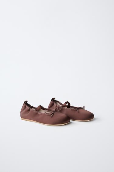 LIMITED EDITION BOW BALLET FLATS - Burgundy Red by Zara - Image 1
