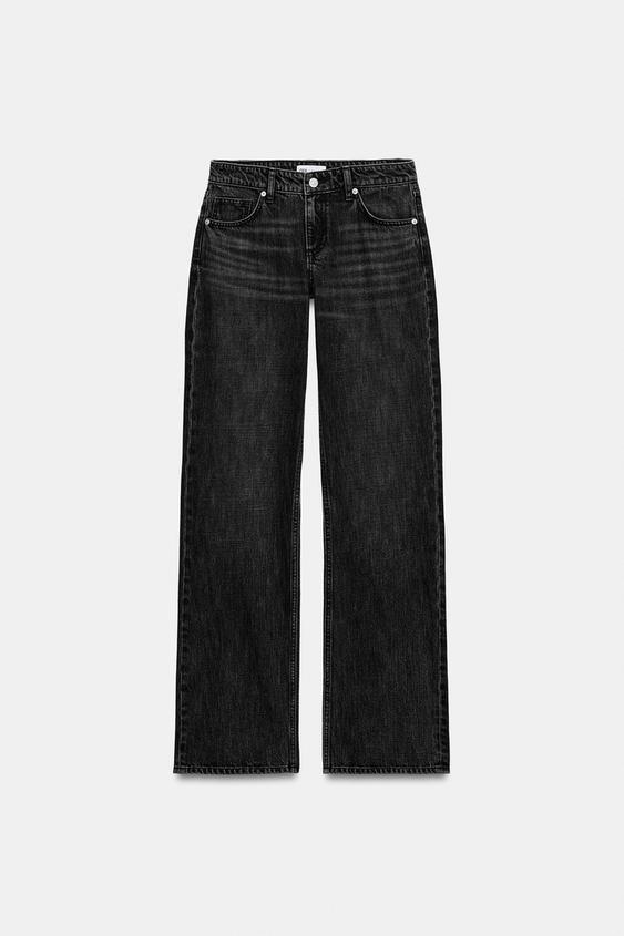 JEANS TRF WIDE LEG TIRO BAJO - Negro de Zara - Imagen 0