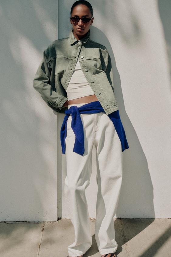 Zara Z1975 DENIM JACKET - Khaki - Image 0