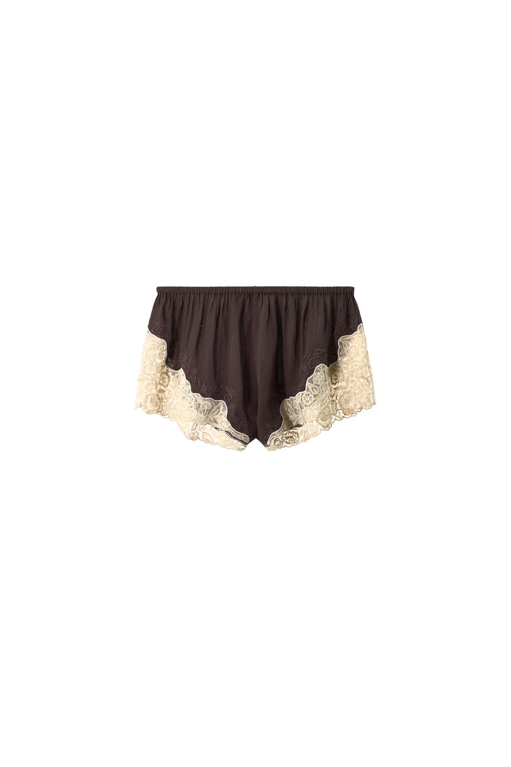 100% VISCOSE SHORTS WITH BEADED LACE - image 3