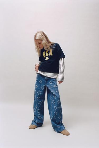 PATCH T-SHIRT - Blue by Zara