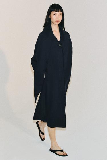ABRIGO OVERSIZE CON LINO ZW COLLECTION - Marino de Zara