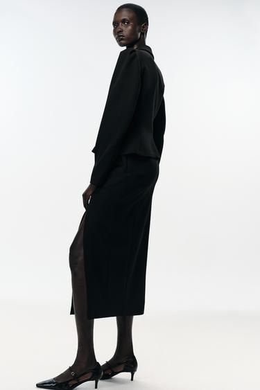 VESTE PEPLUM À MANCHES BOUFFANTES - Noir de Zara - Image 4