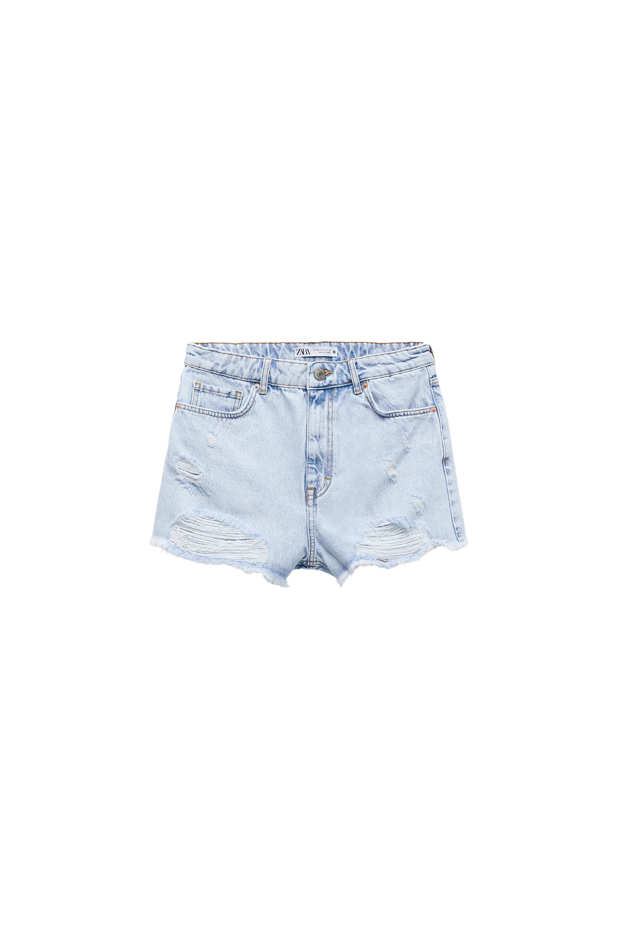 Z1975 SNOW WASH HIGH RISE DENIM SHORTS SECOND HAND | Zara Preowned