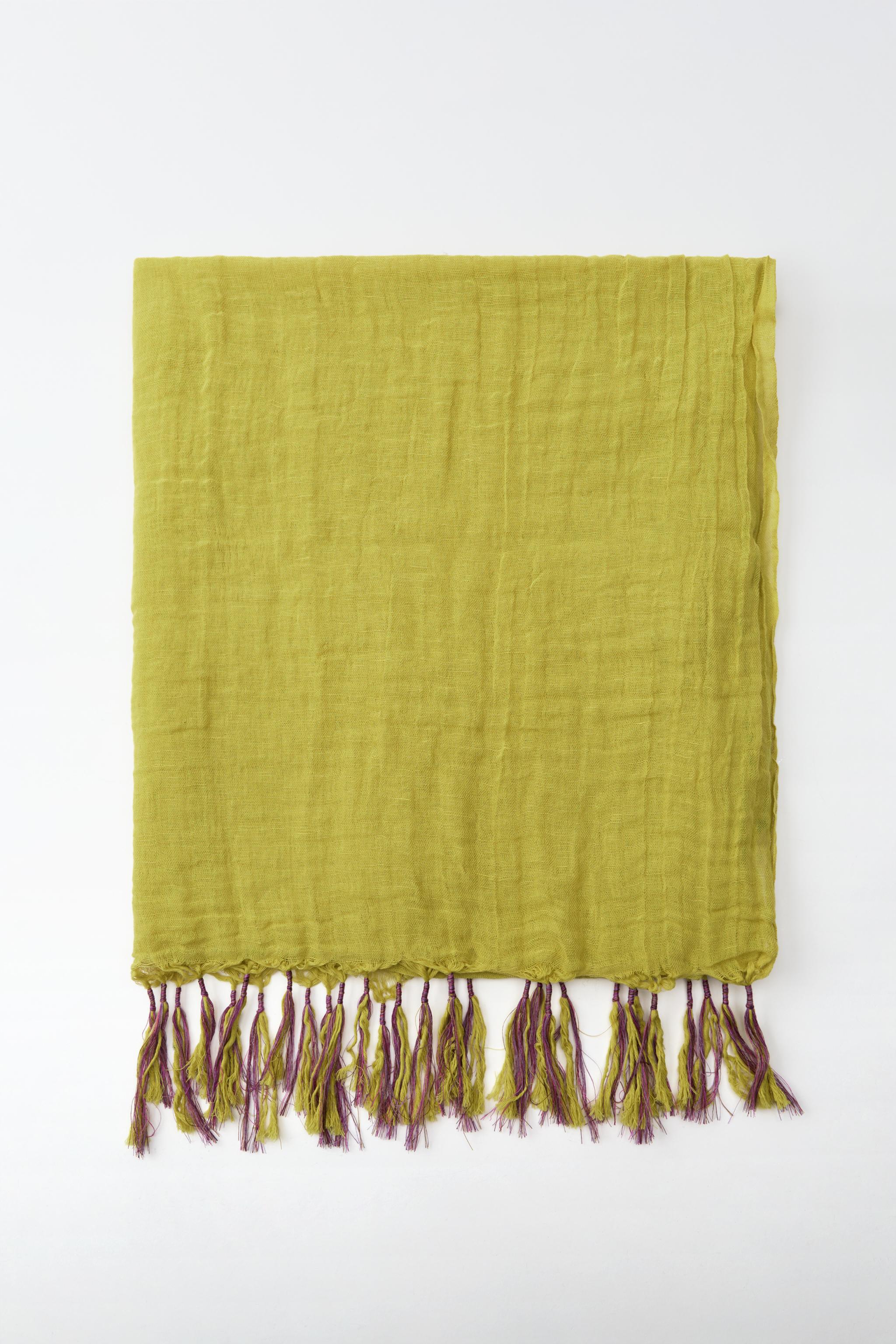 LINEN BLEND FRINGED SCARF - Ecru | ZARA Canada