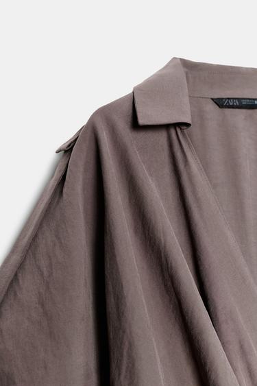 SHORT WRAP DRESS - Brown by Zara - Image 6