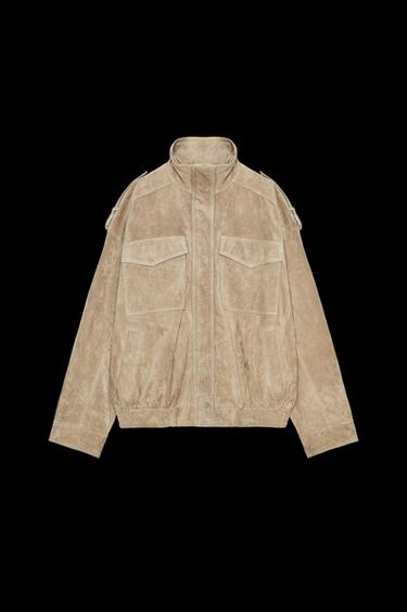 WILDLEDERJACKE - Braun / Braungrau von Zara - Bild 0