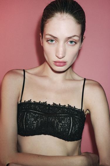 SOUTIEN-GORGE ARMATURES MESH DENTELLE - Noir de Zara - Image 1