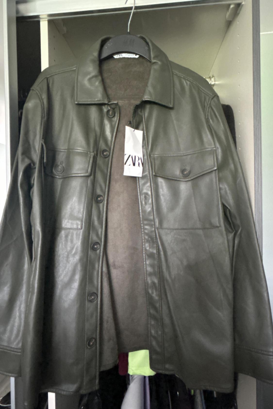 FAUX LEATHER OVERSHIRT