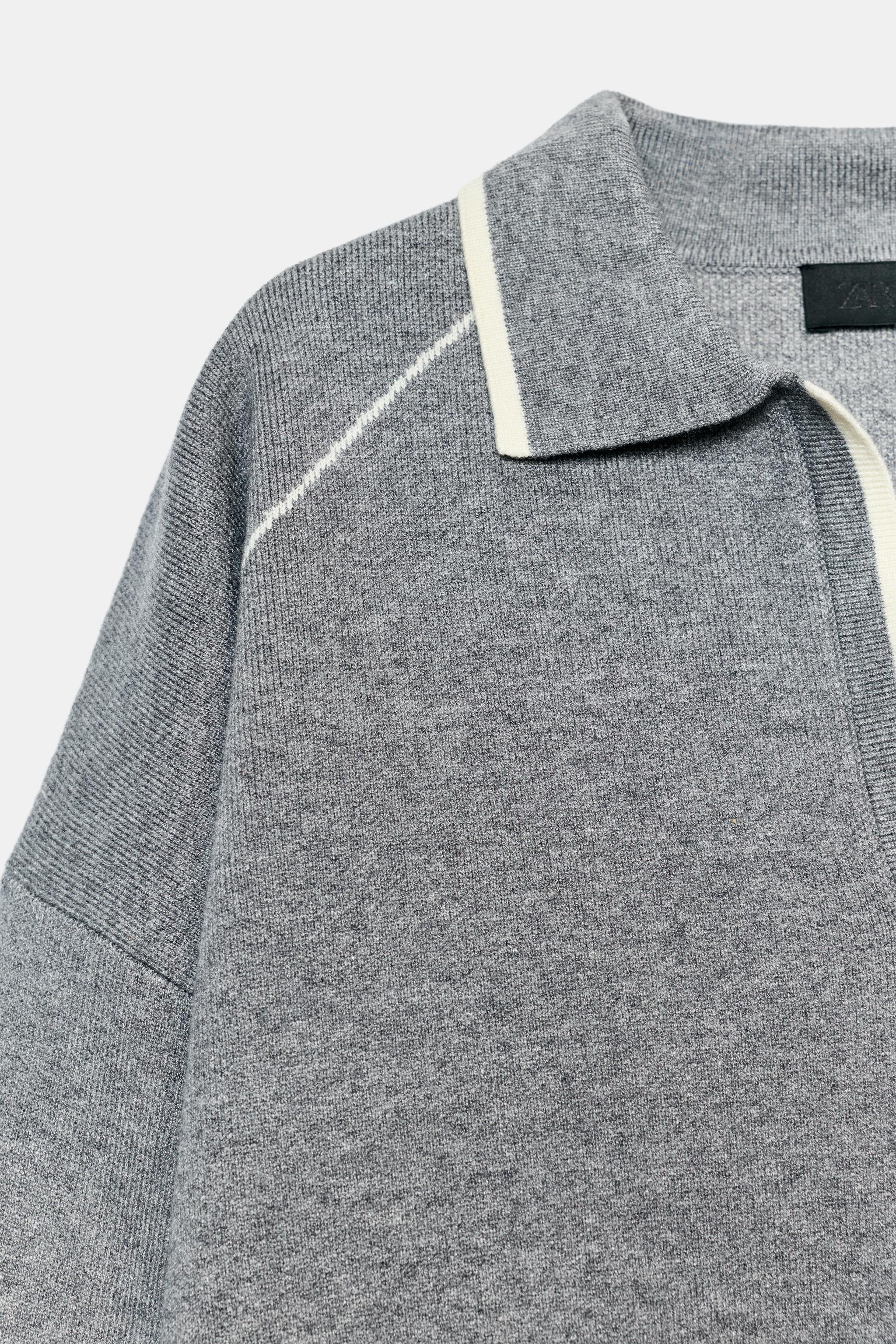 PULL POLO EN MAILLE LISERÉS CONTRASTE