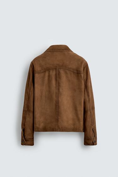 RELAXED FIT SUEDE LEATHER JACKET - Brandy by Zara - Image 8