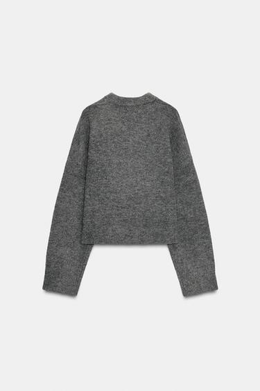 SOFT KNIT JUMPER WITH BUTTONS - Grey marl by Zara - Image 4