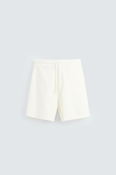 TEXTURE JOGGER BERMUDA SHORTS - Oyster-white by Zara - Image 5