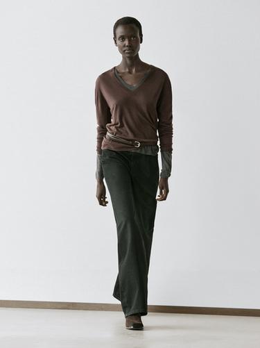 Jeans straight fit tiro alto - Negro de Zara - Imagen 0