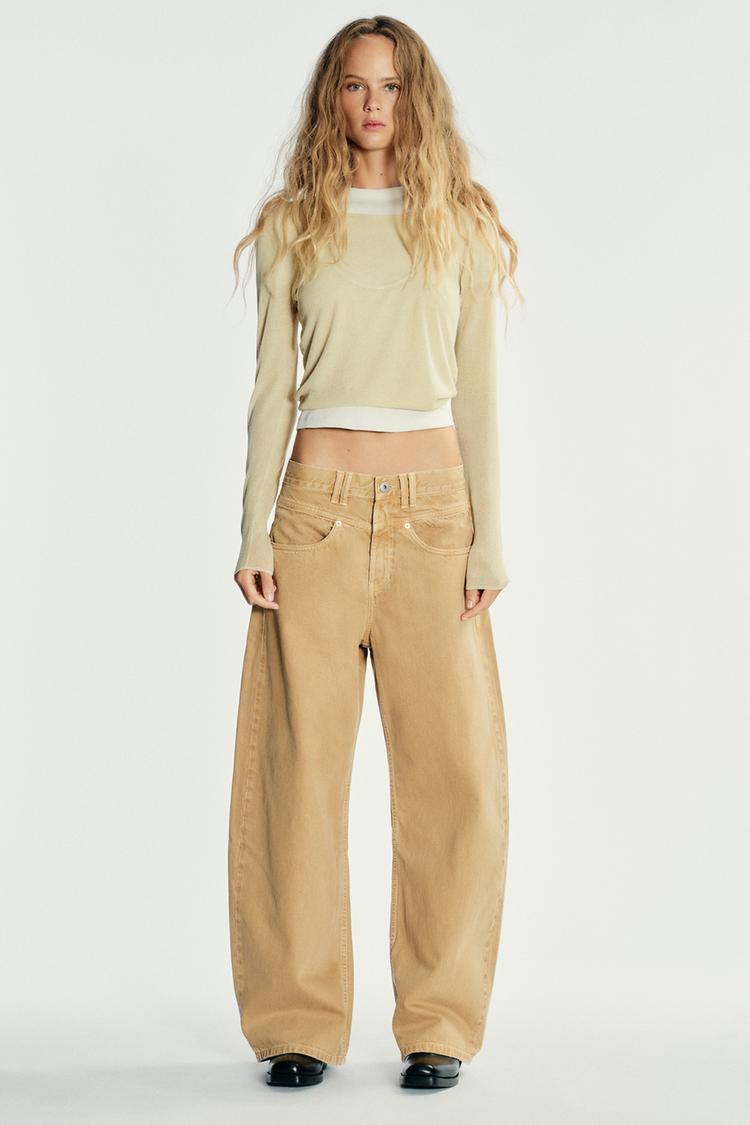 TRF BAGGY BARREL LOW-RISE JEANS Ochre ZARA United Kingdom