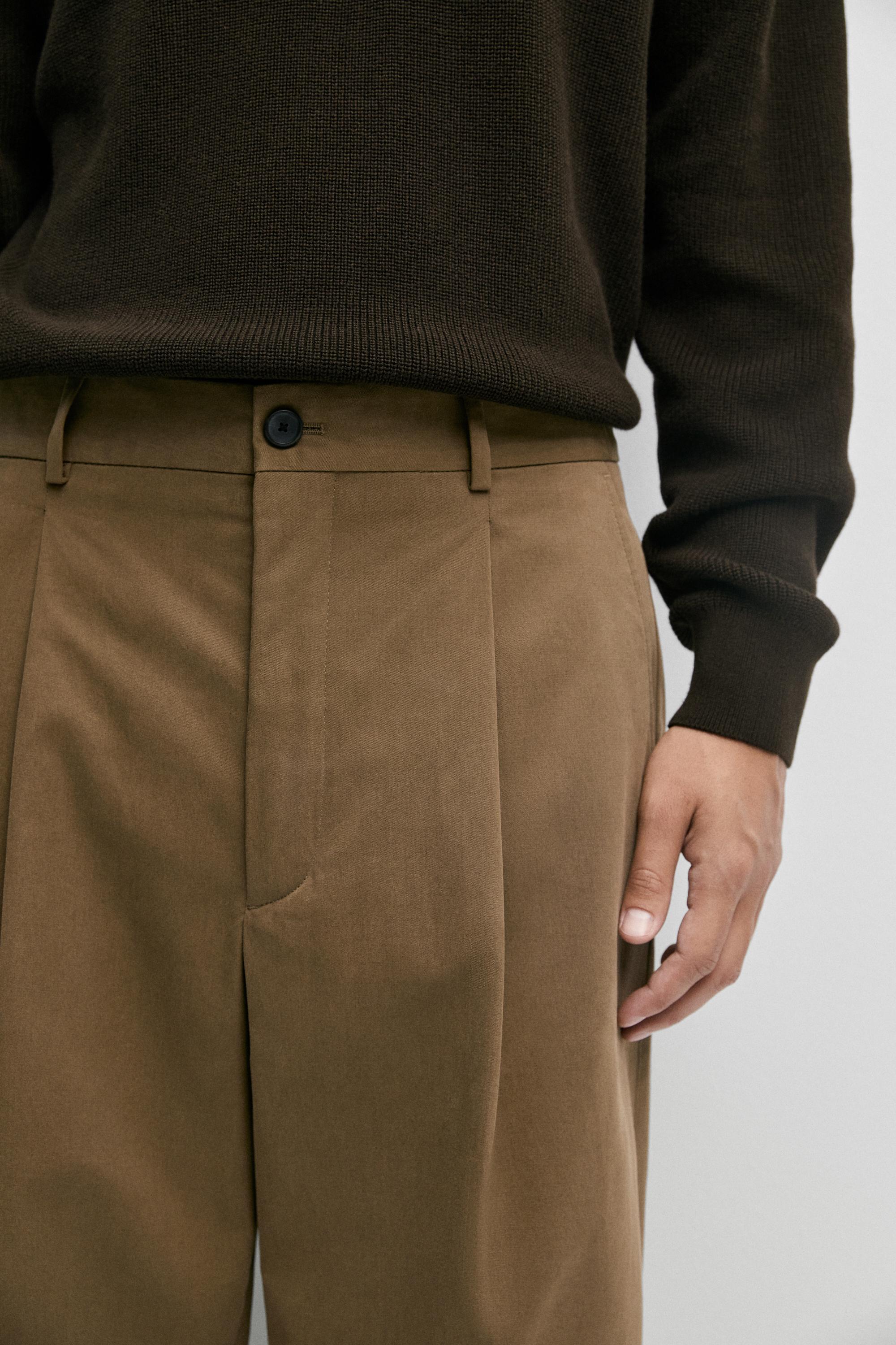 Pantalon relaxed fit en coton mélangé